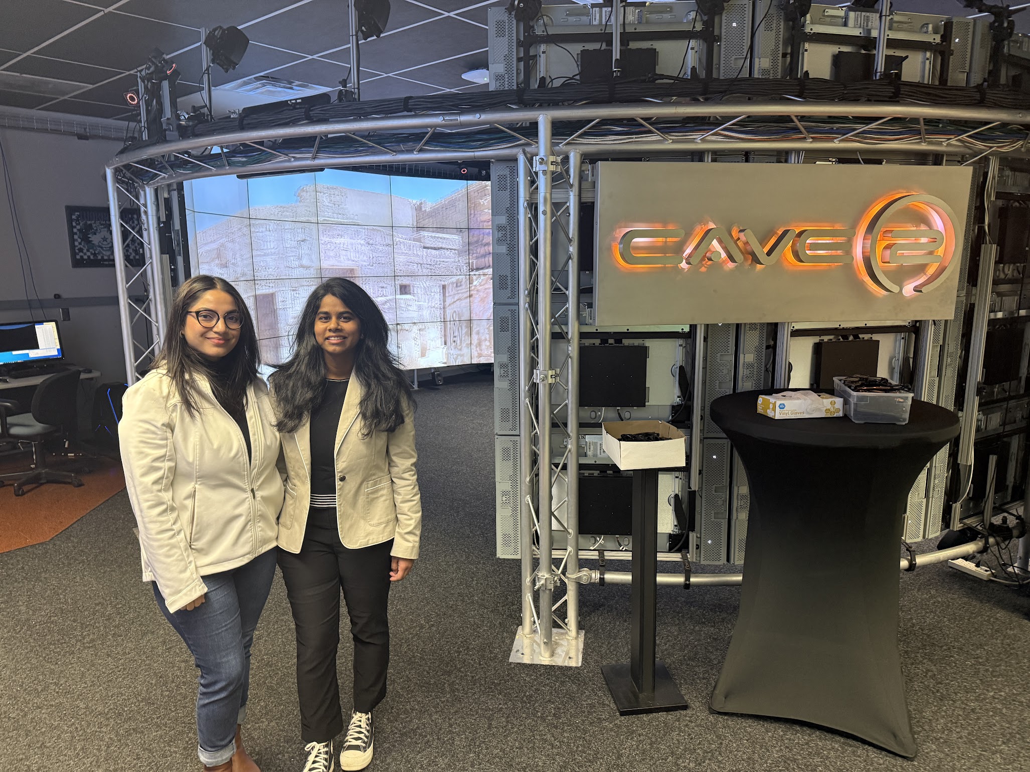 Immersive CAVE research environment at the Emerging Analytics Center